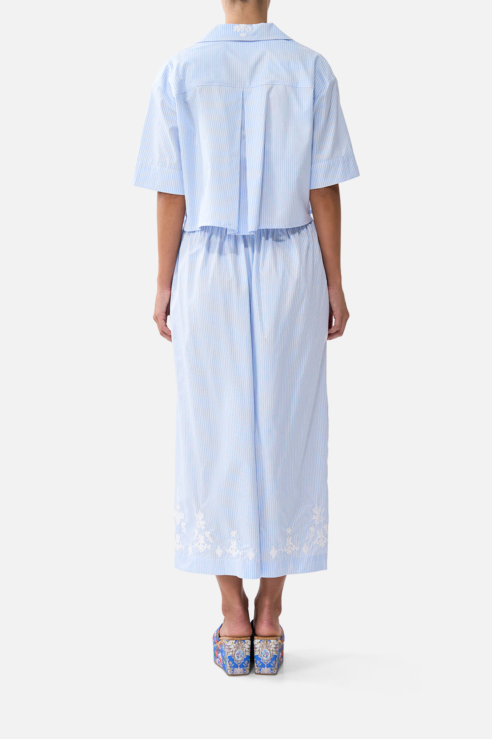 WIDE LEG ELASTIC WAIST PANT OTTOMAN OPULENCE