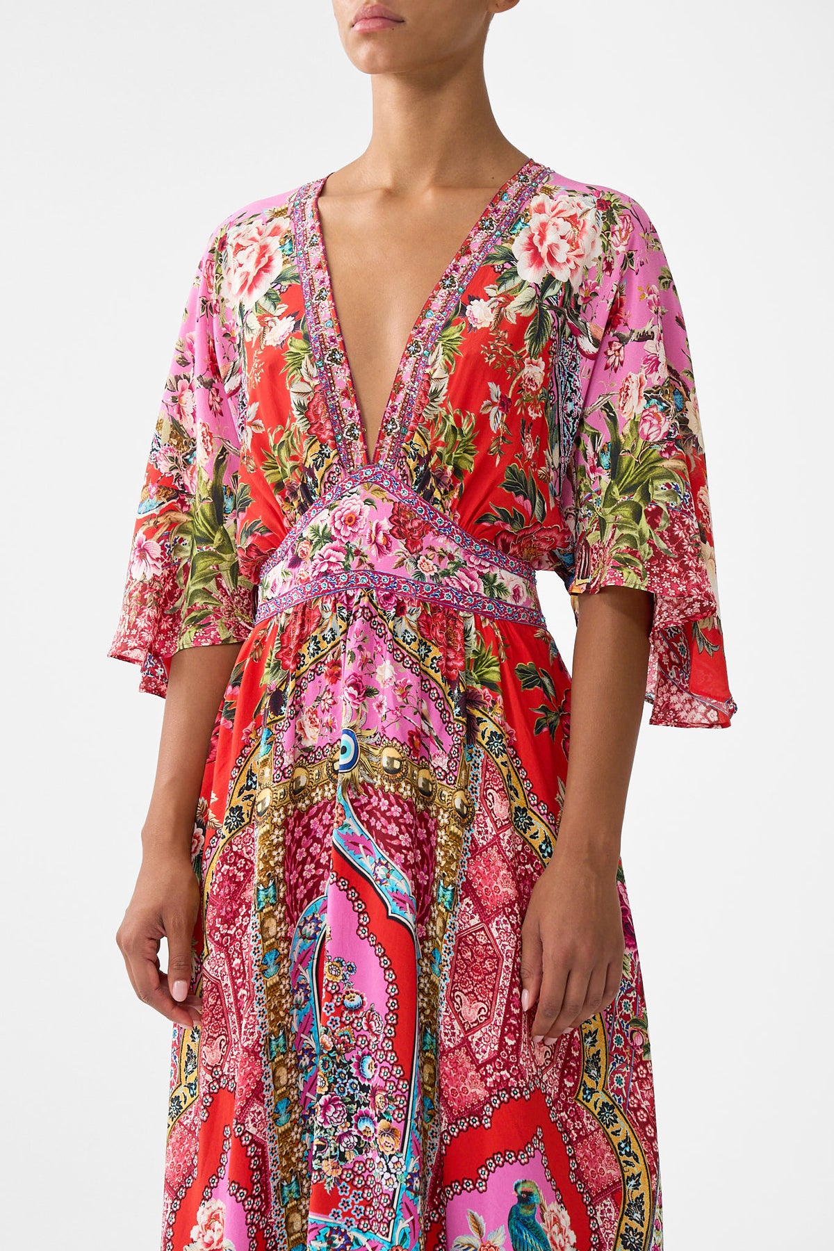 WAISTED DRESS WITH HEM RUFFLE HEIRLOOM EMPIRE