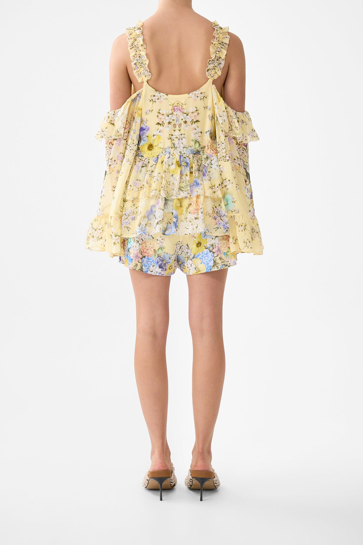 COLD SHOULDER RUFFLE TOP DARLING BUDS