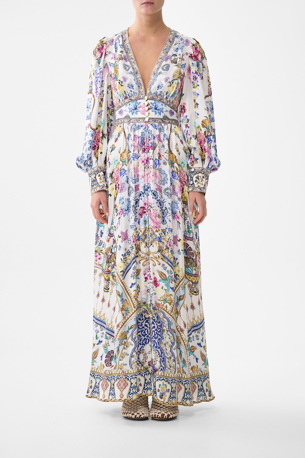 SHAPED WAISTBAND DRESS WITH GATHERED SLEEVES ALL ABOUT THAT LACE