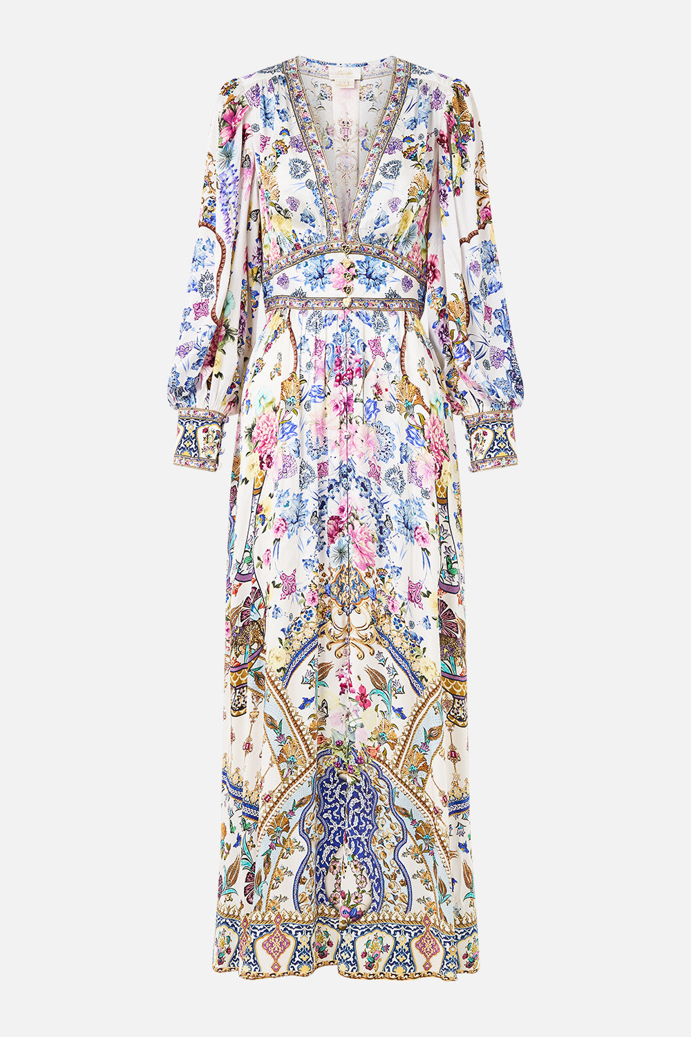 SHAPED WAISTBAND DRESS WITH GATHERED SLEEVES ALL ABOUT THAT LACE