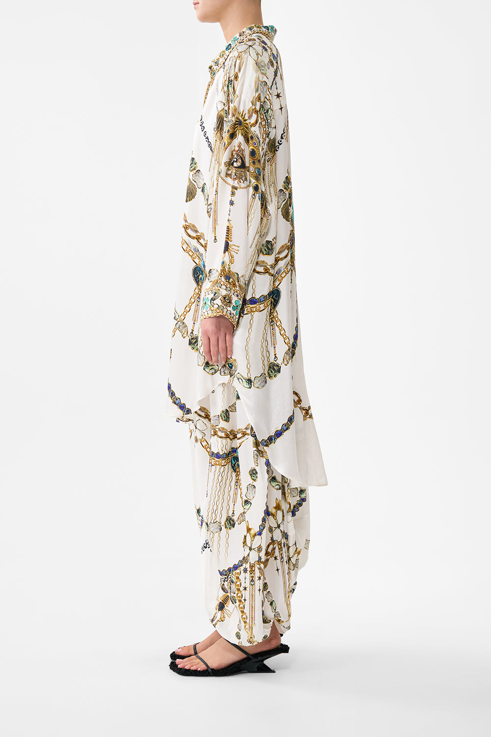 RELAXED HIGH LOW SHIRT DRESS CHAIN GANG