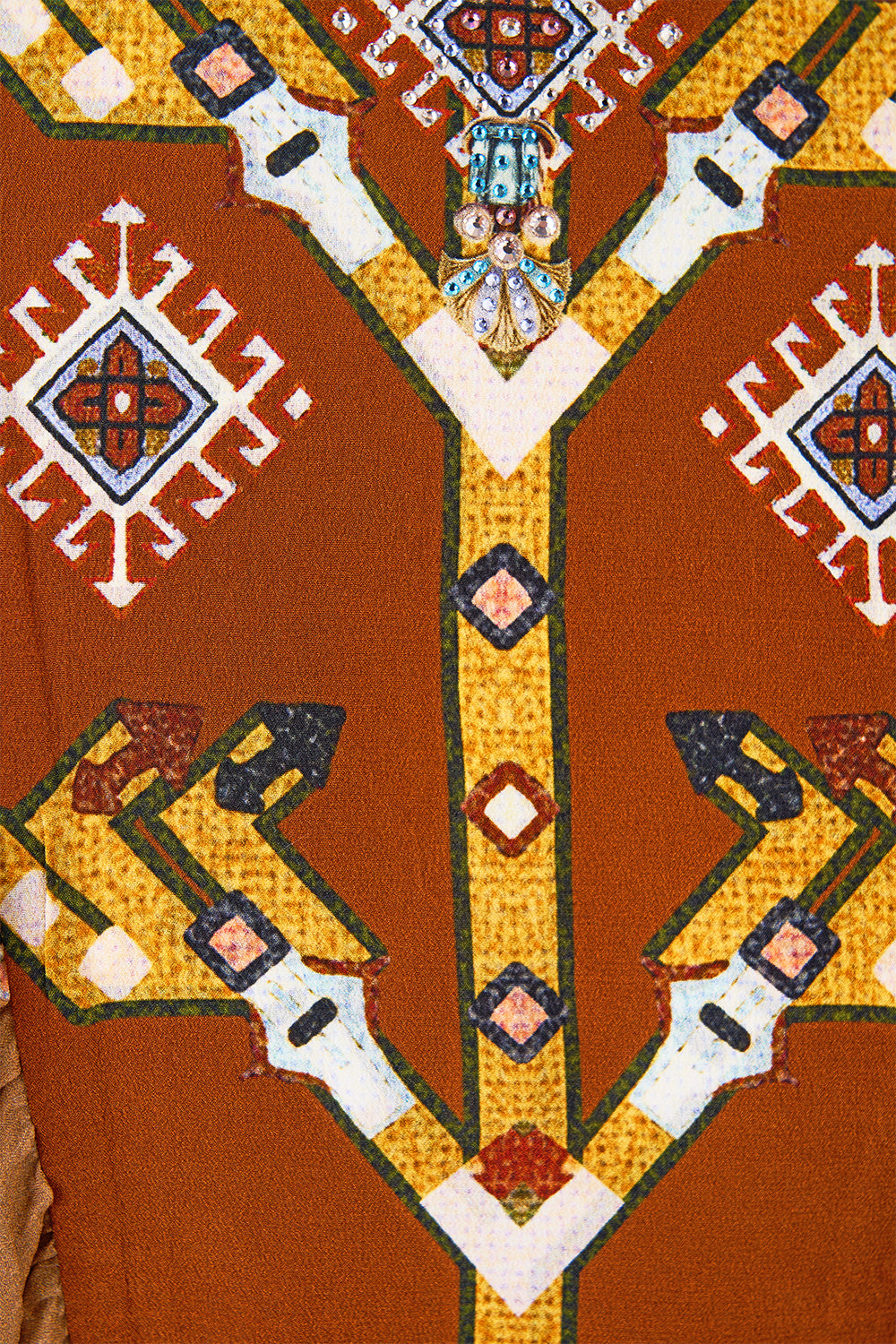 LACE UP FRONT BLOUSON SLEEVE BLOUSE FABRIC OF TIME