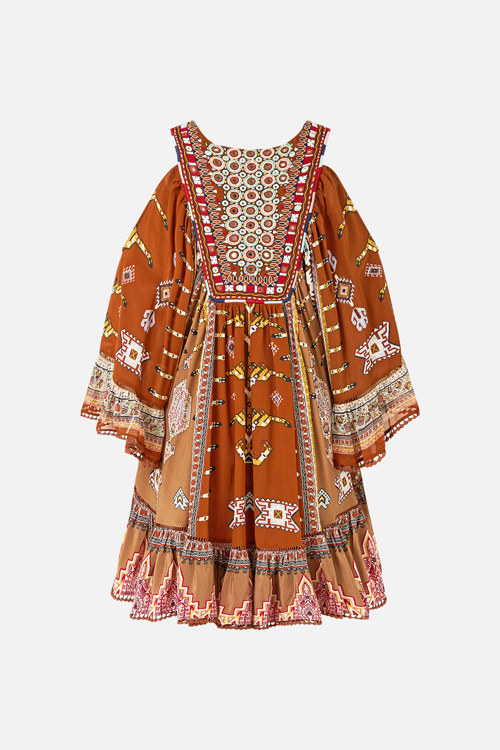 DROP SHOULDER RUFFLE DRESS FABRIC OF TIME