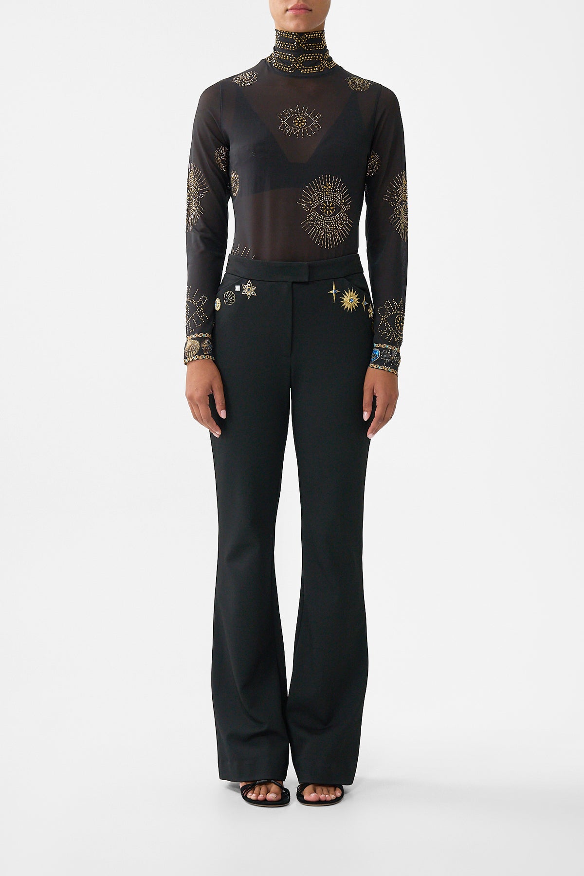 MID RISE FIT AND FLARE TROUSER AMULETS AND ALCHEMY