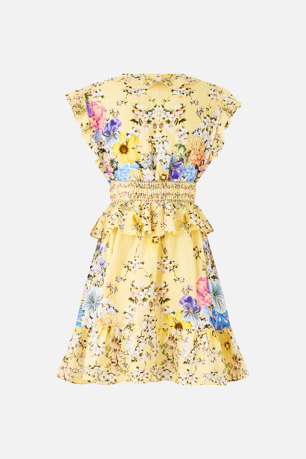 WAISTED SHORT DRESS WITH RUFFLE DETAILS DARLING BUDS