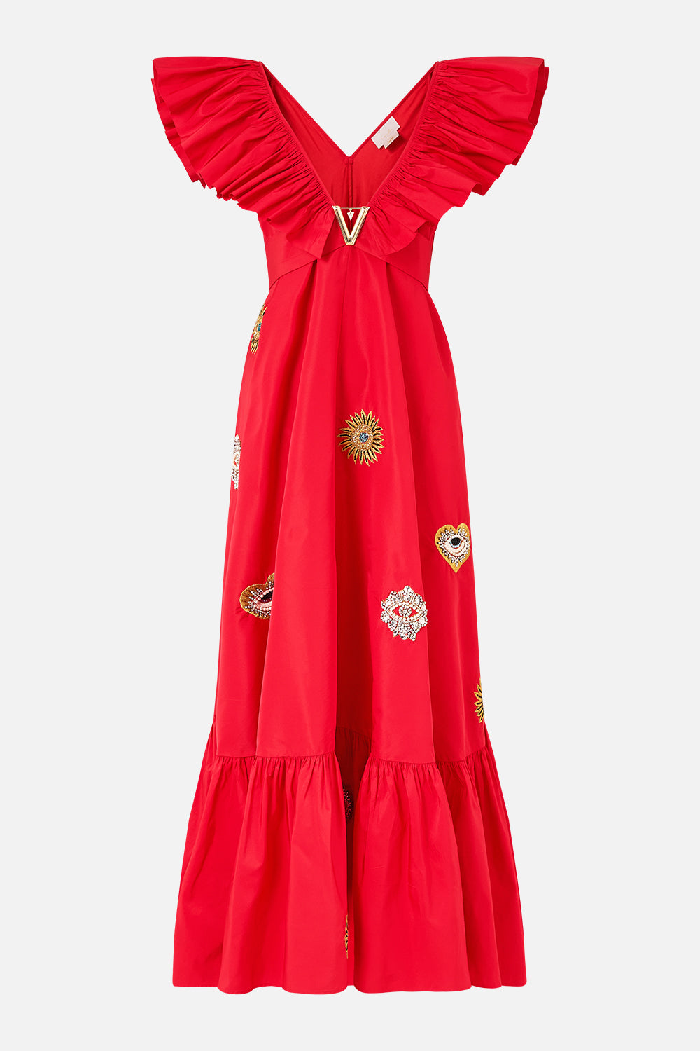 FRILL NECK DRESS WITH HARDWARE NAZAR NIRVANA