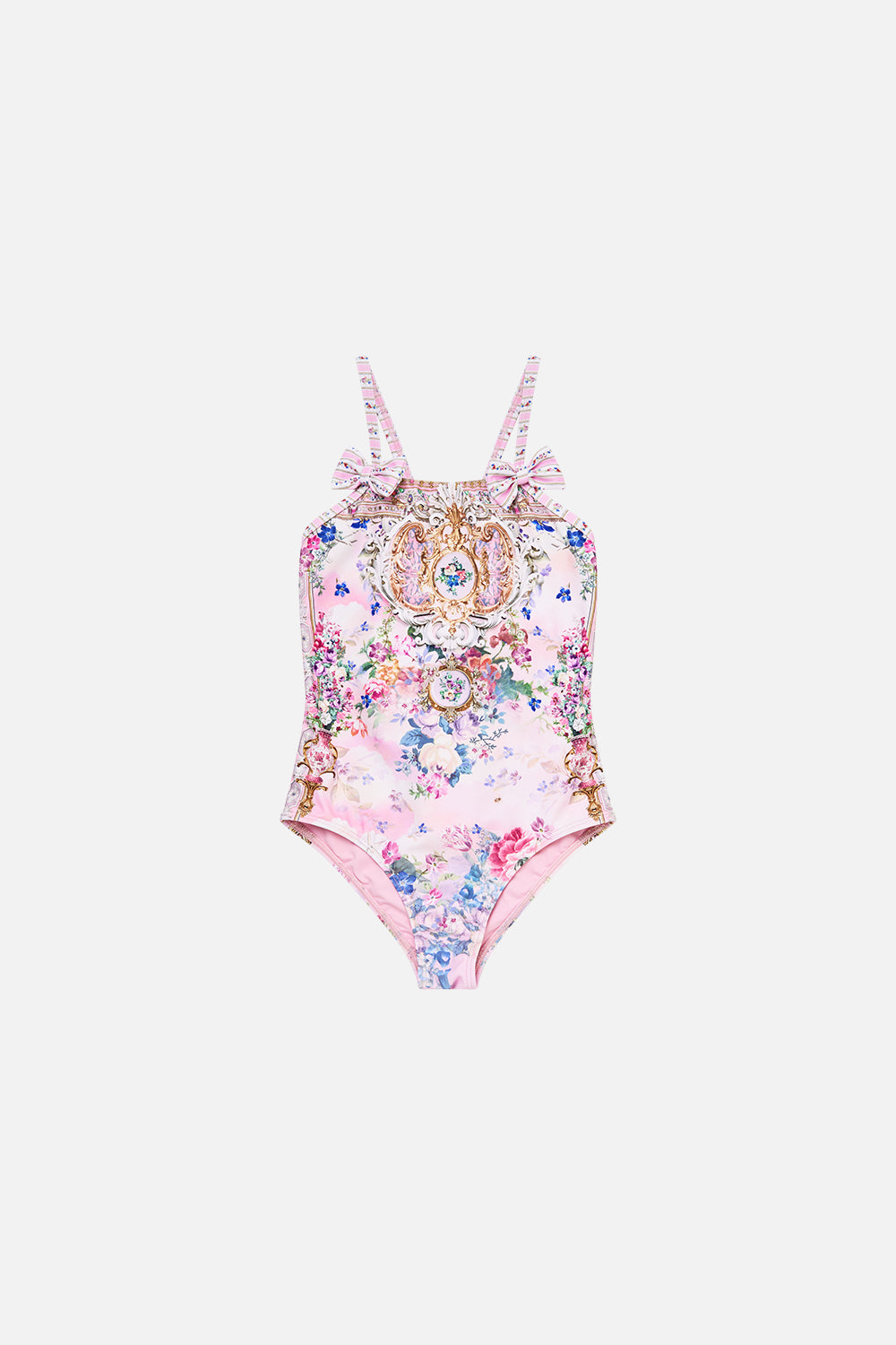 KIDS STRAIGHT NECK ONE PIECE WITH BOWS PALATIAL PASTELS