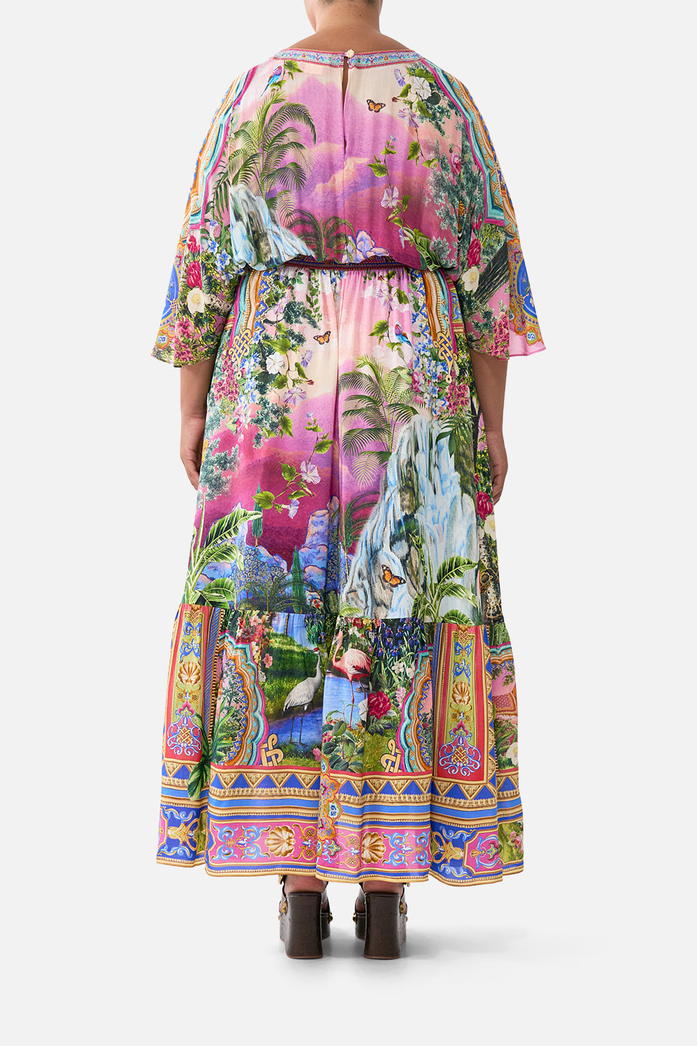 WAISTED DRESS WITH HEM RUFFLE TURKISH DELIGHT