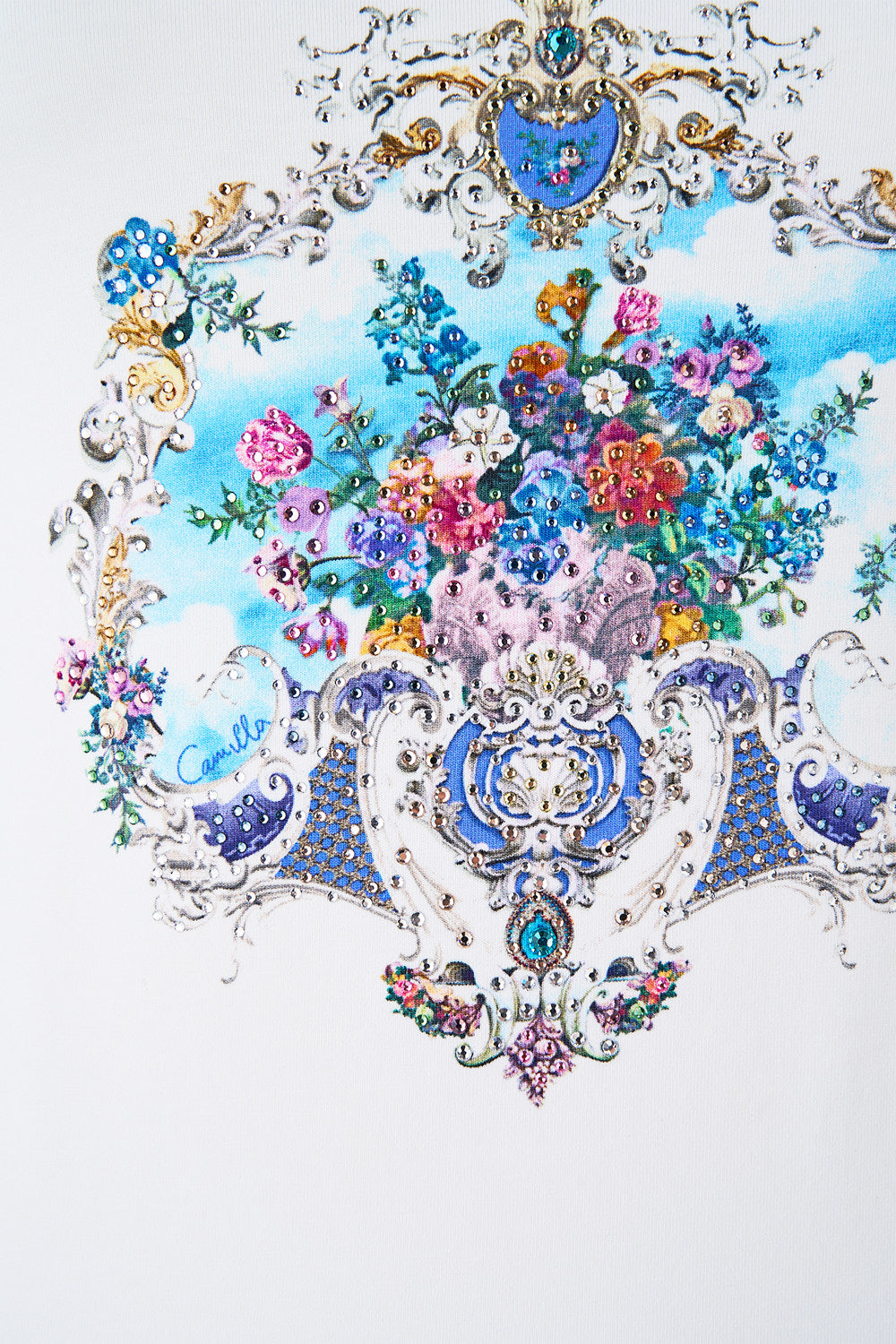 JERSEY SCOOP NECK TANK TOP - WHITE/BLUE OTTOMAN OPULENCE