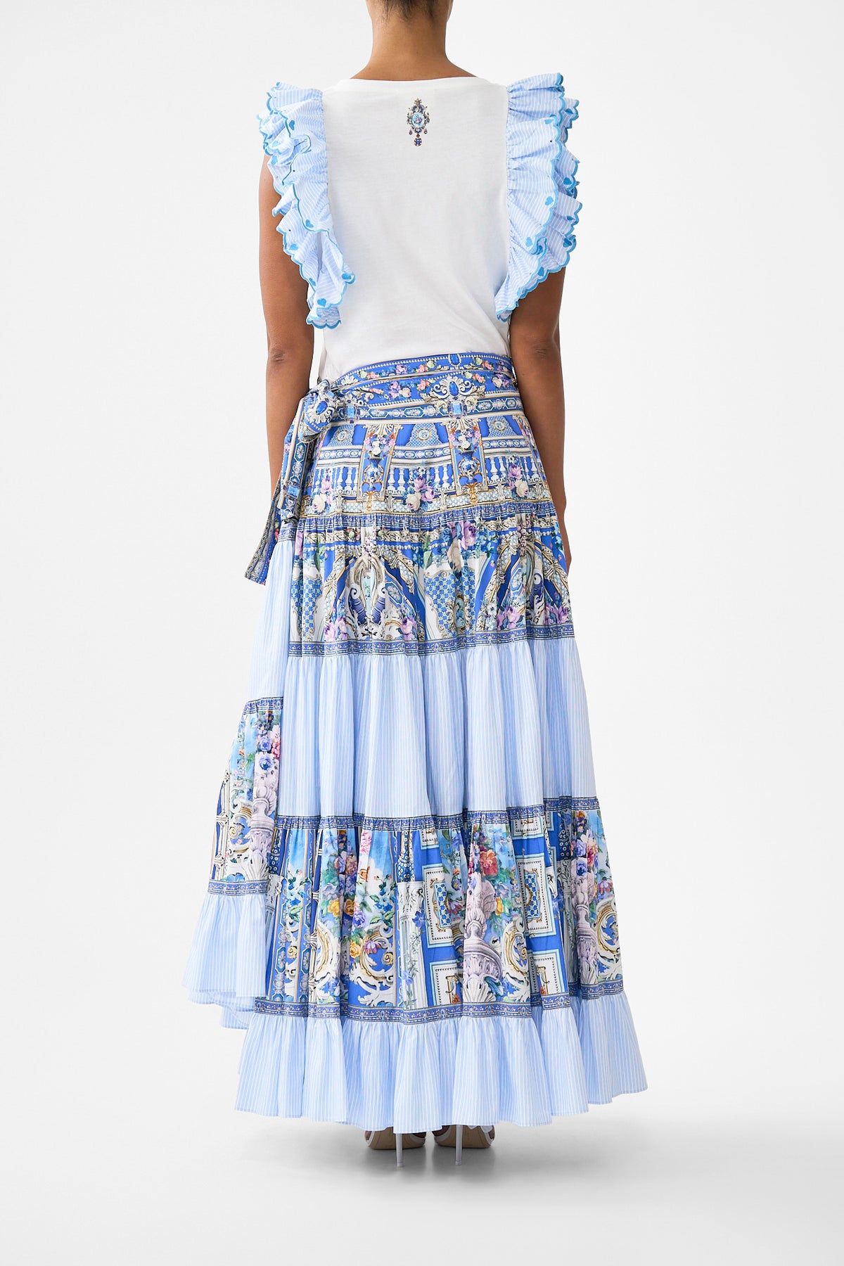 DOUBLE FRILL SLEEVE TEE OTTOMAN OPULENCE