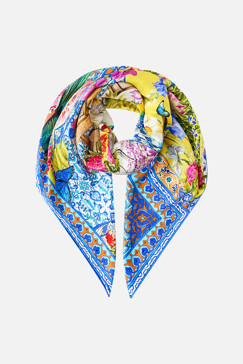 LARGE CRYSTALLED SILK SQUARE SCARF SULTANAHMET SUMMER