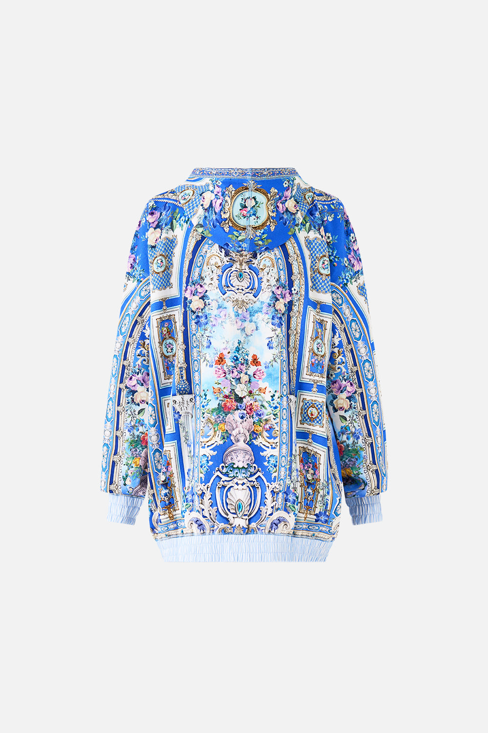 CONTRAST BAND OVERSIZED HOODIE WITH POCKETS OTTOMAN OPULENCE