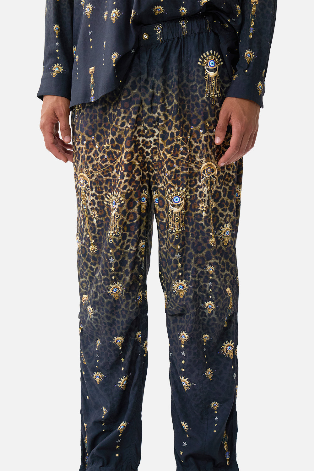 PARACHUTE PANT WITH ELASTIC WAIST FELINE FOLKLORE