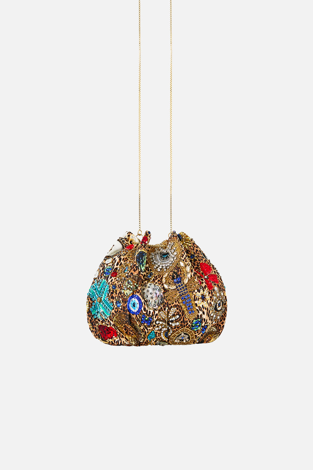 DRAWSTRING POUCH BAG WITH CHAIN STRAP NAZAR NIRVANA