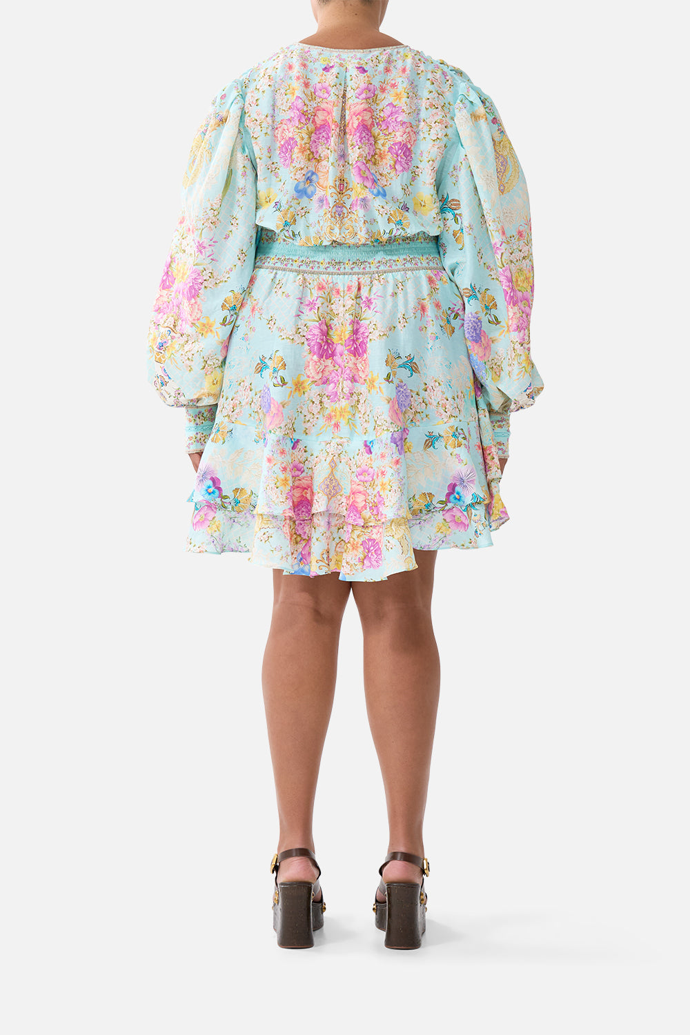 BUTTON FRONT FRILL DRESS BAZAAR BLOOMS