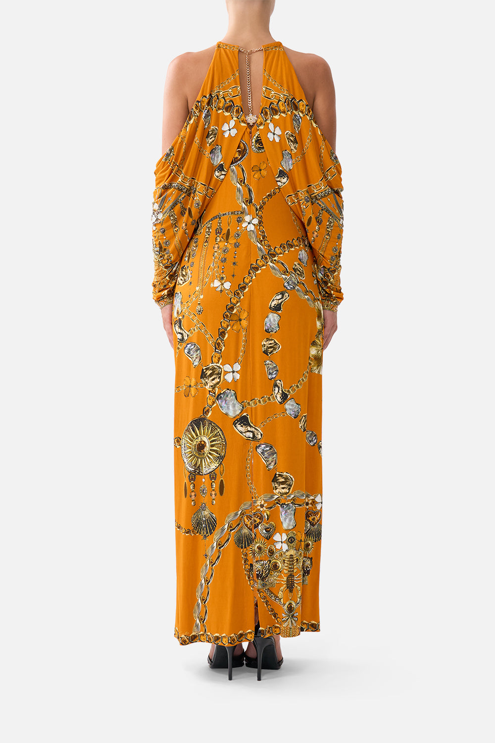 DRAPED SLEEVE DRESS WITH HARDWARE TALISMANS OF TURKIYE