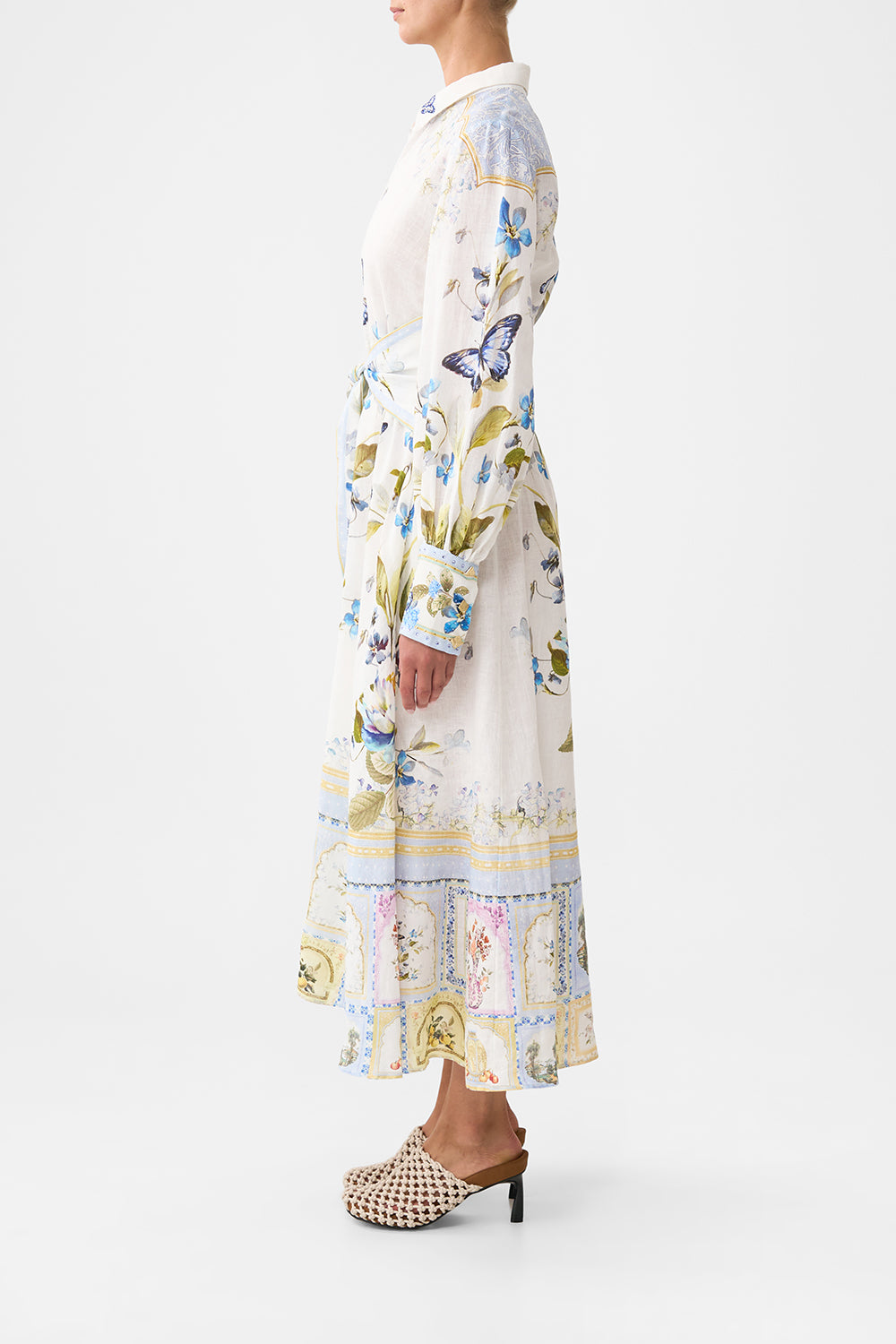 WAIST TIE SHIRT DRESS BOTANICAL BALLADS