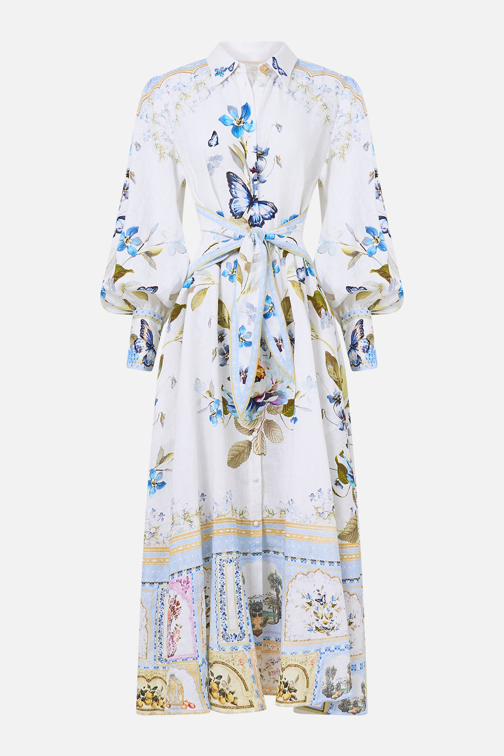WAIST TIE SHIRT DRESS BOTANICAL BALLADS