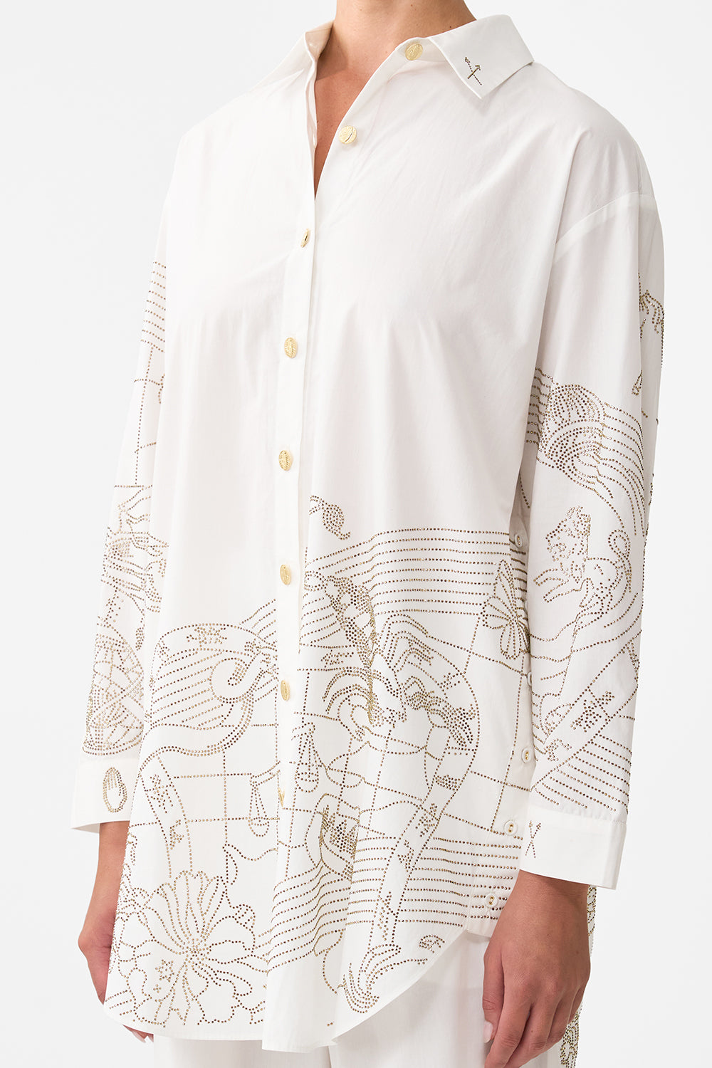 SHIRT TUNIC WITH SIDE BUTTONS HOUSE OF HOROSCOPES