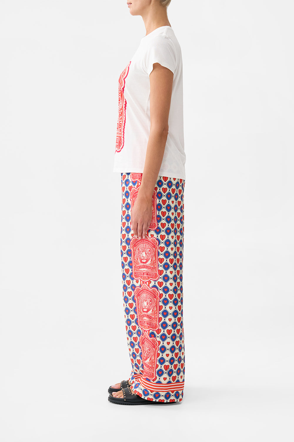 The CAMILLA Slim Fit Round Neck T-Shirt in our Rinse & Roar print.