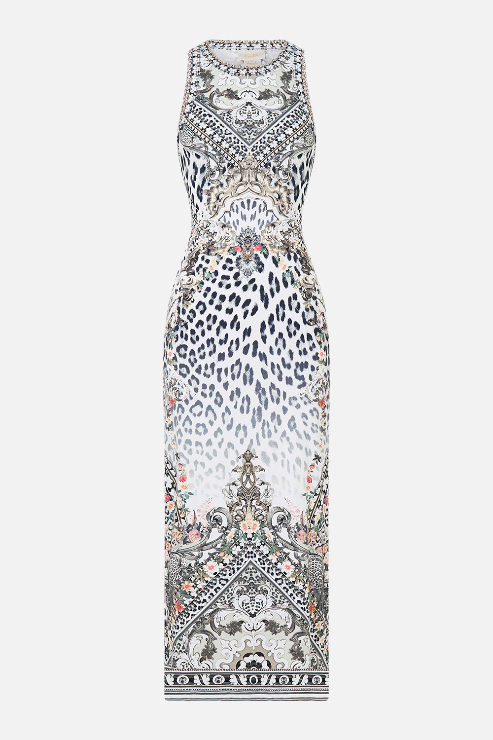 The CAMILLA Jersey Tank Dress in our Marble Heaven print.