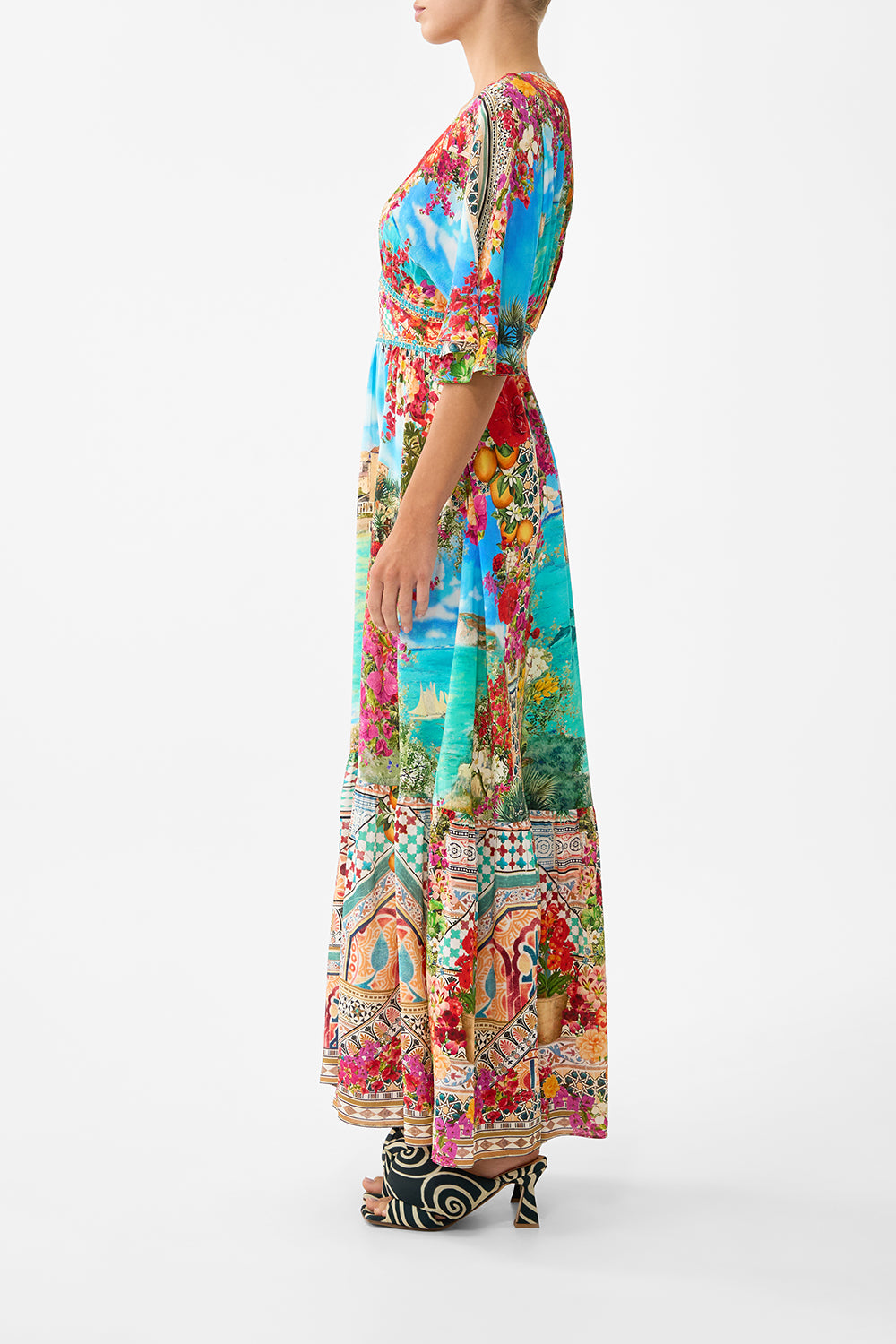 WAISTED DRESS WITH HEM RUFFLE MEET ME IN MALLORCA