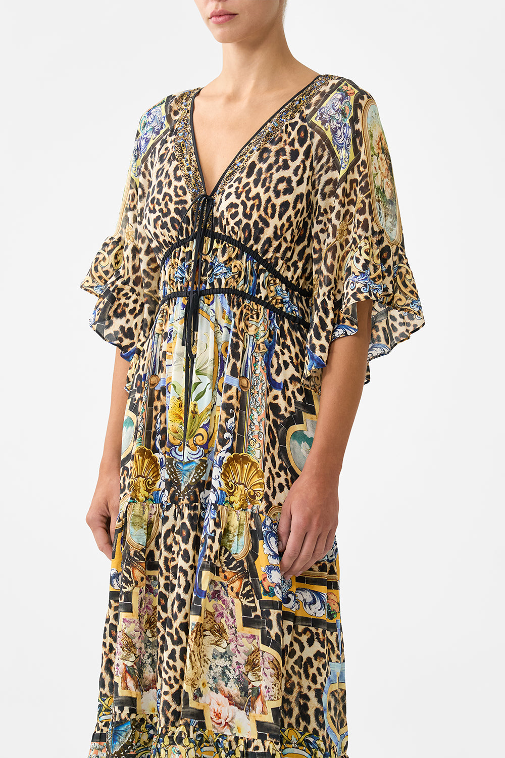 RUFFLE SLEEVE LONG DRESS SEVILLIAN STYLE