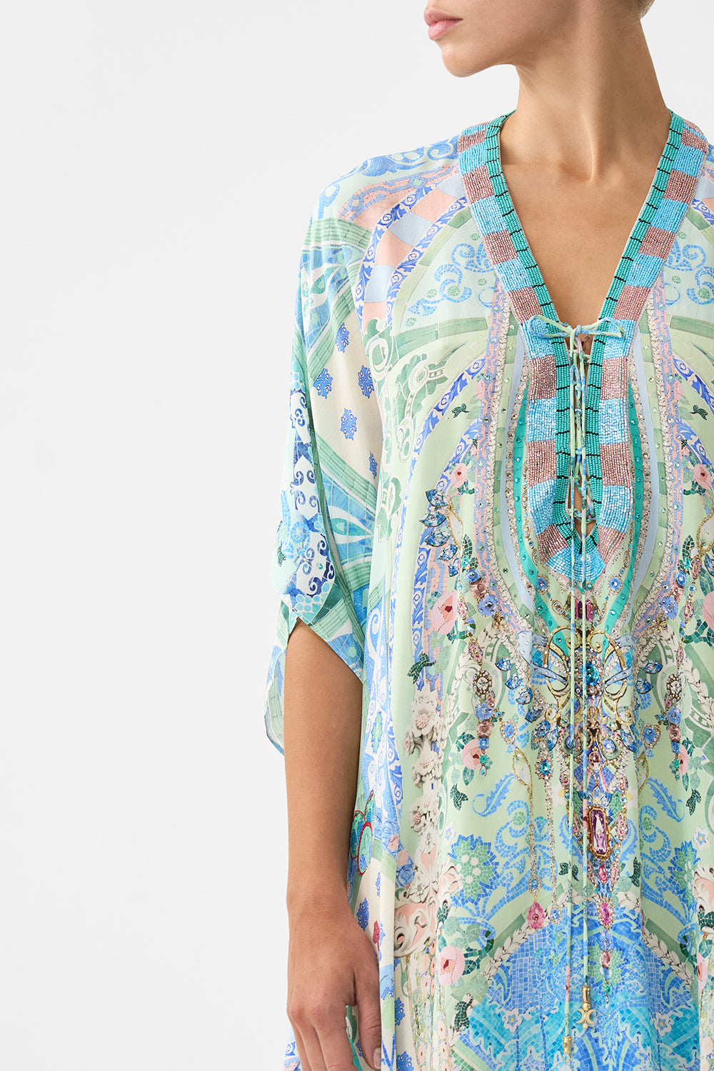 SHORT LACE UP KAFTAN MIDSUMMER MOSAICS