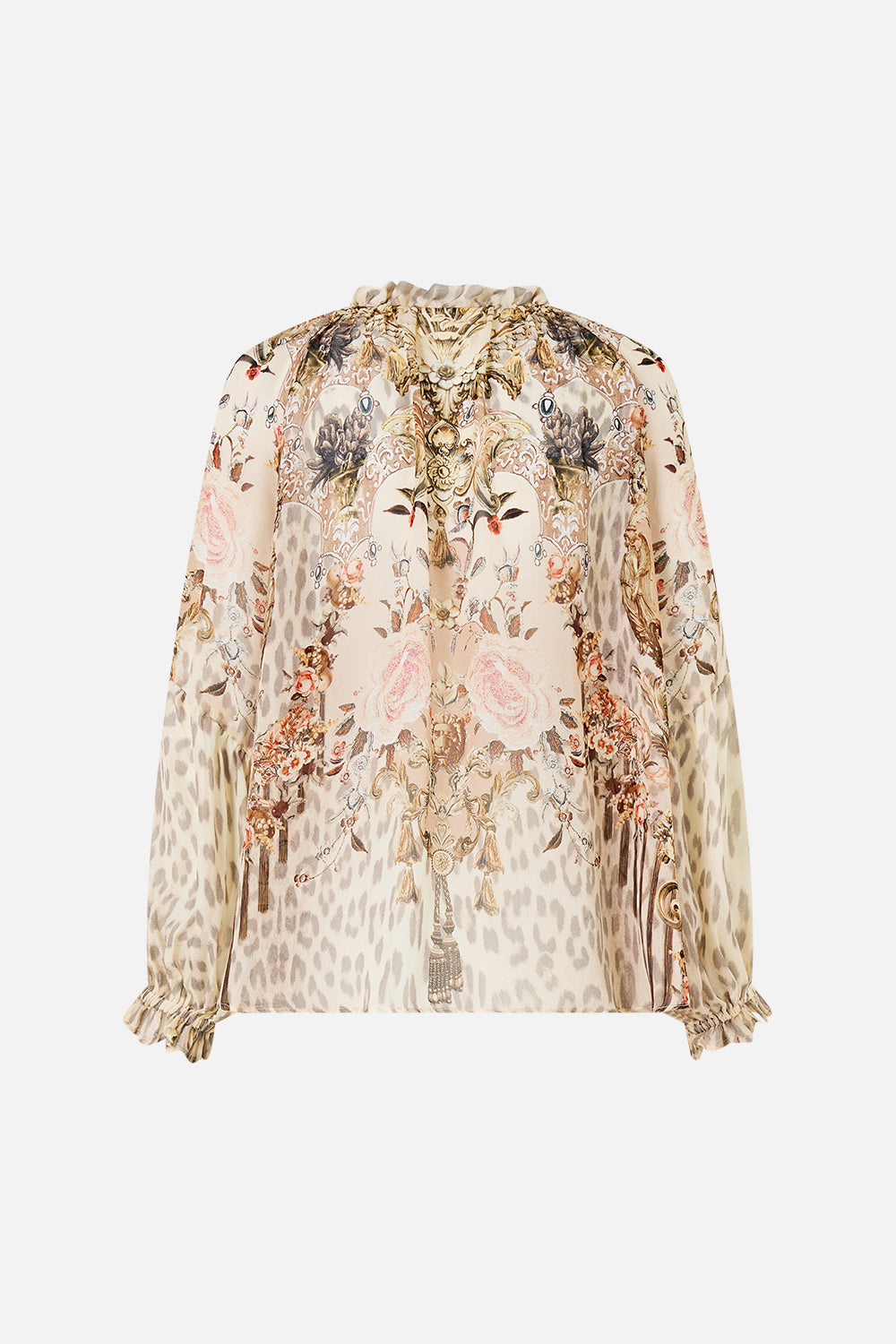 RAGLAN BLOUSE WITH FRONT RUFFLE ARANJUEZ ANIMALIA
