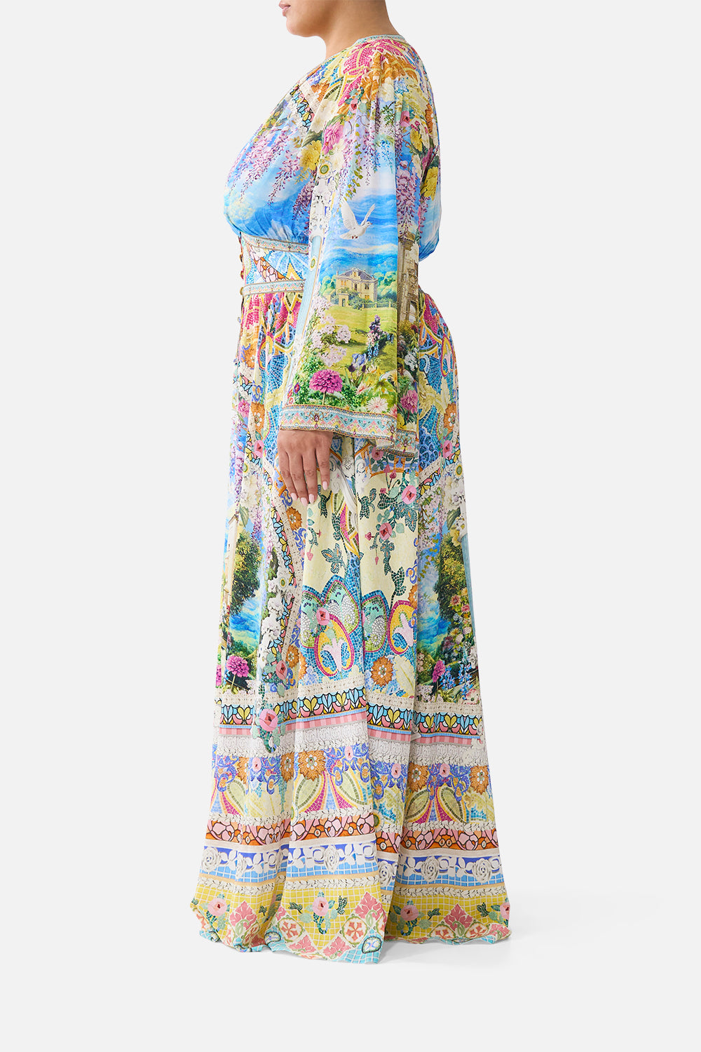 KIMONO SLEEVE DRESS WITH SHIRRING DETAIL NAVÀS NOUVEAU