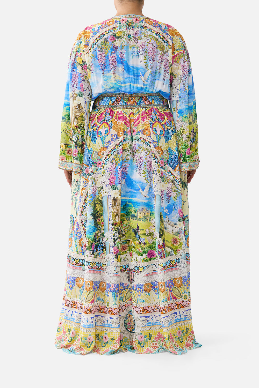 KIMONO SLEEVE DRESS WITH SHIRRING DETAIL NAVÀS NOUVEAU