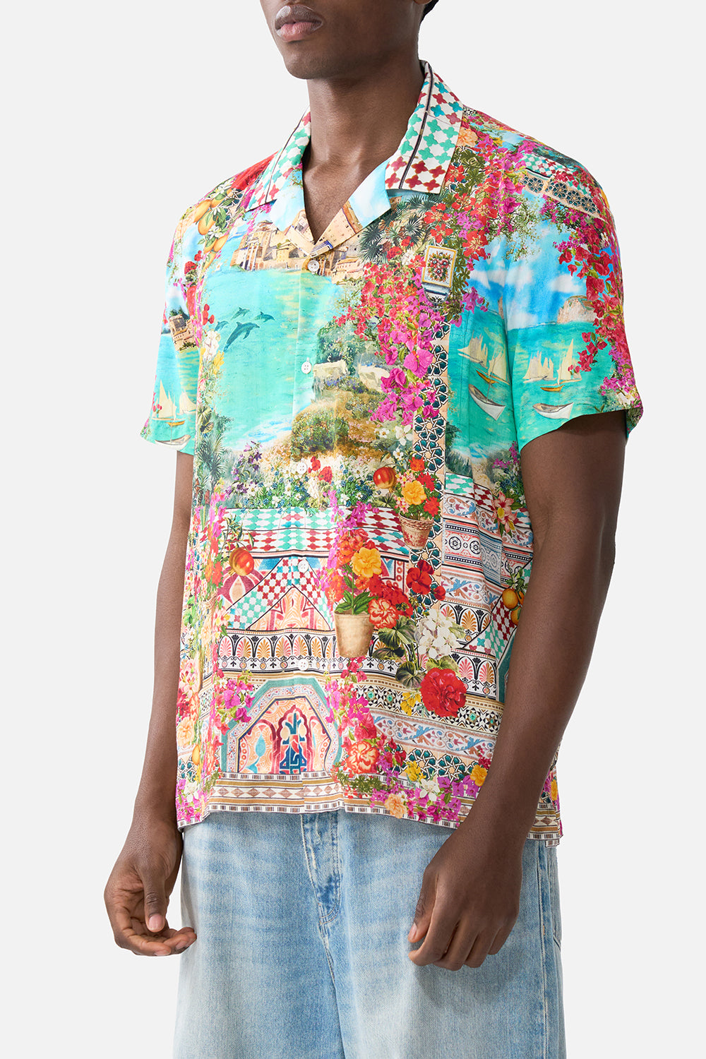 SHORT SLEEVE CAMP COLLARED SHIRT MEET ME IN MALLORCA