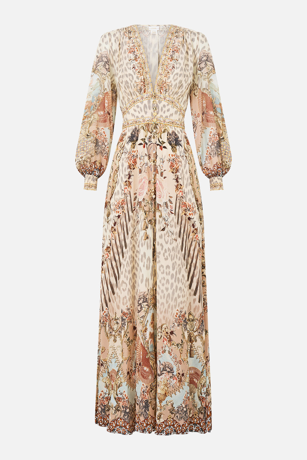 BUTTON DRESS WITH SHAPED WAISTBAND ARANJUEZ ANIMALIA