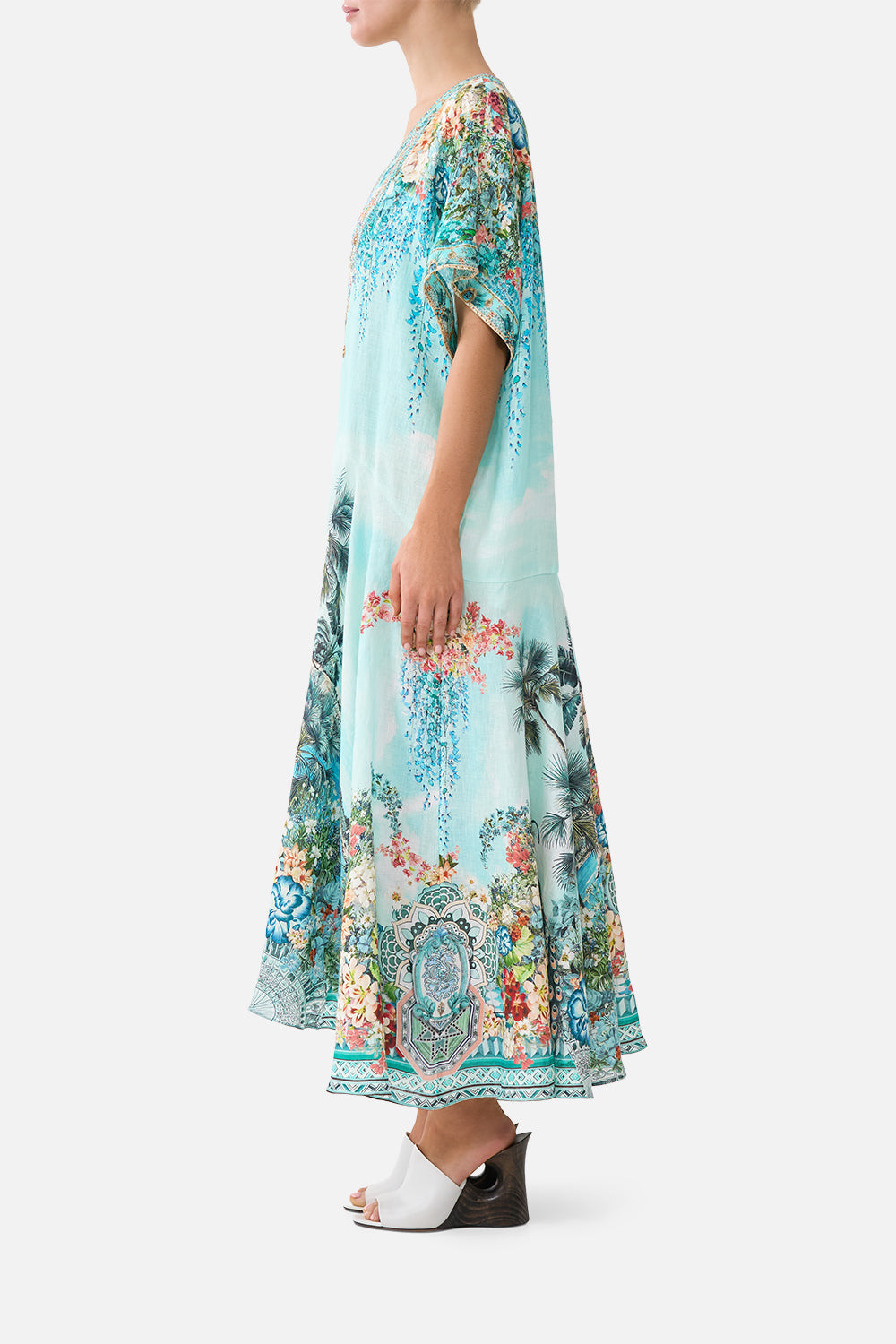 V NECK KAFTAN WITH DROP WAIST BALEARIC BEBÉ
