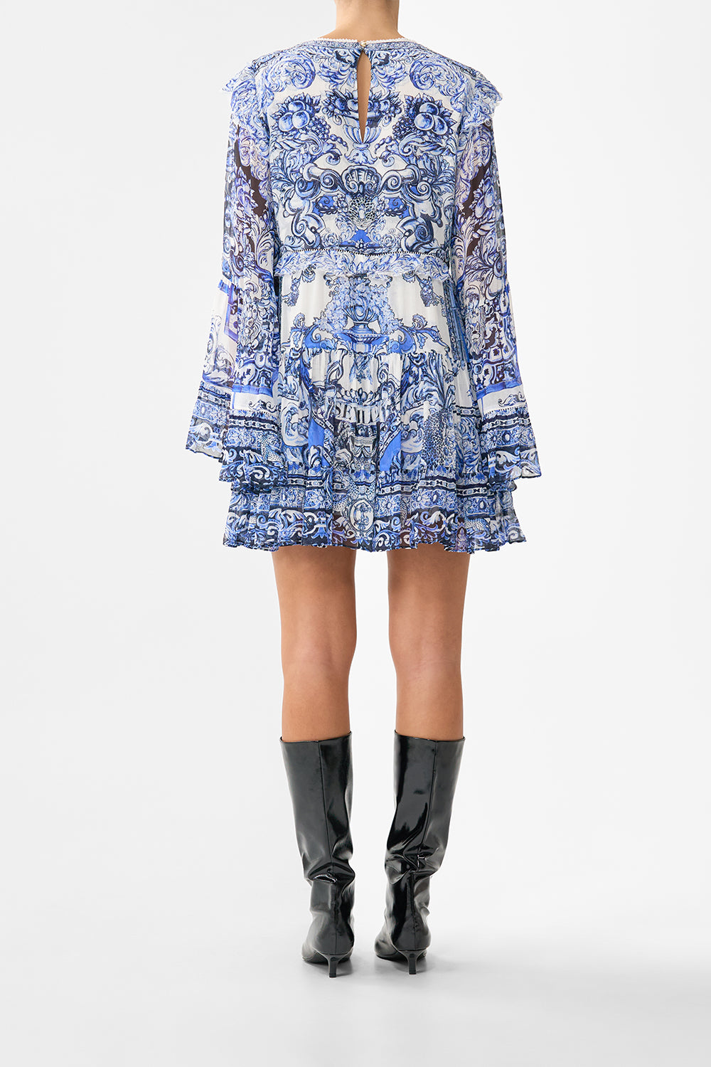 TIERED SWING MINI DRESS A TILED WONDERLAND