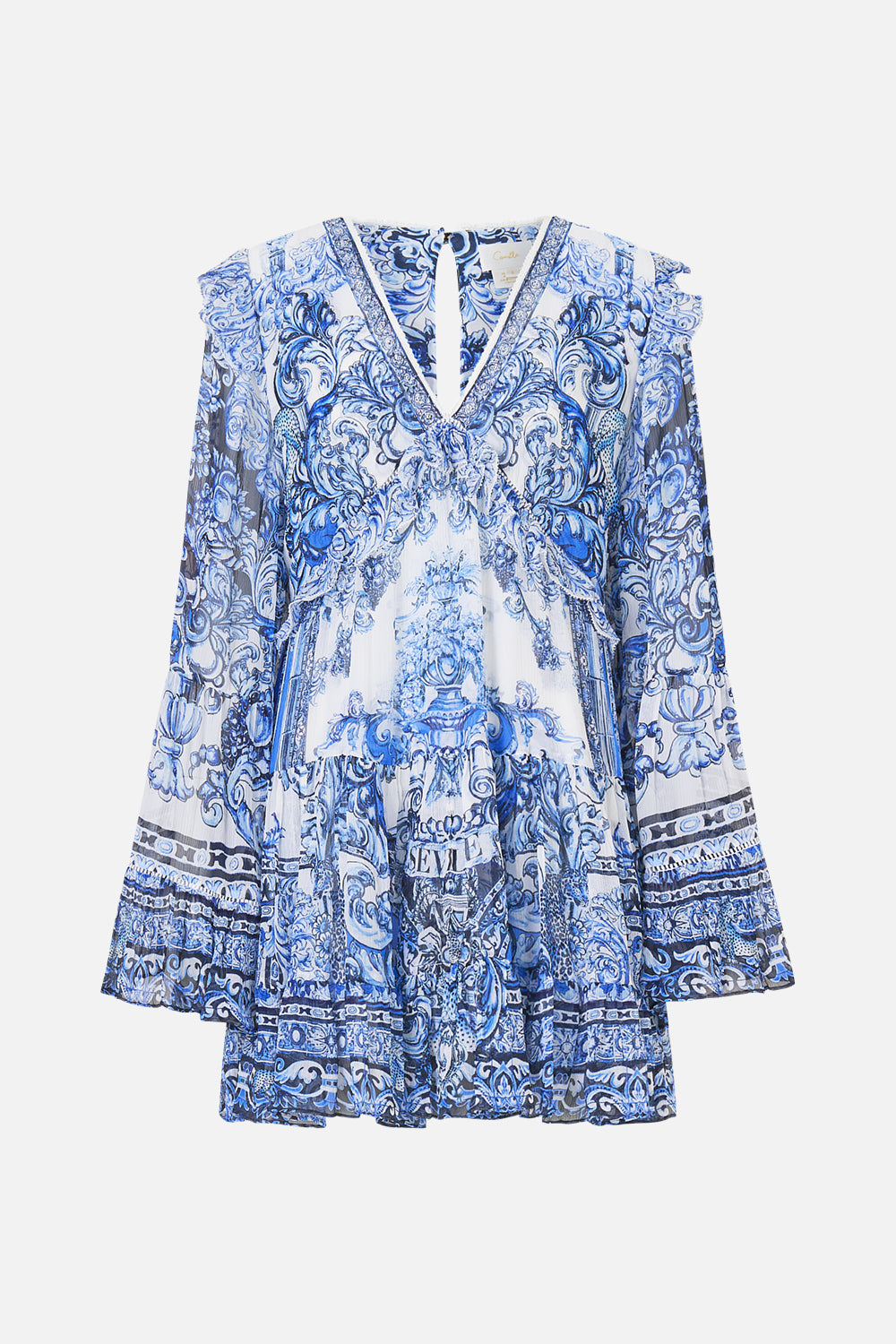 TIERED SWING MINI DRESS A TILED WONDERLAND