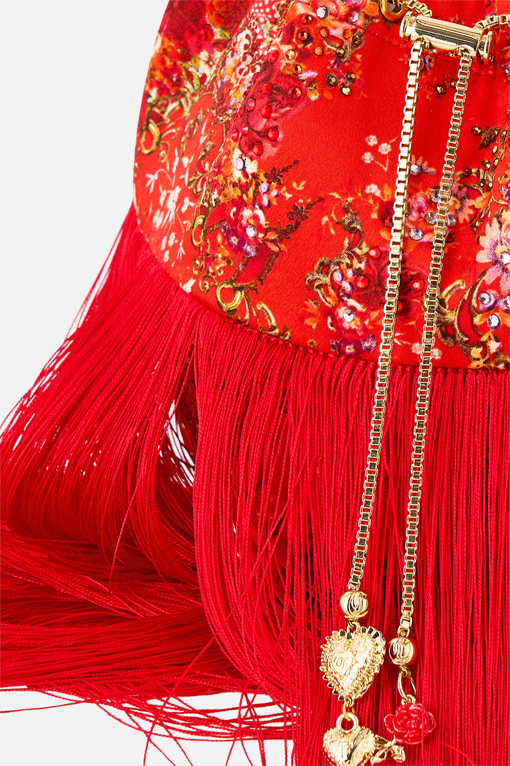 DRAWSTRING POUCH WITH FRINGING OLÉ OLÉ