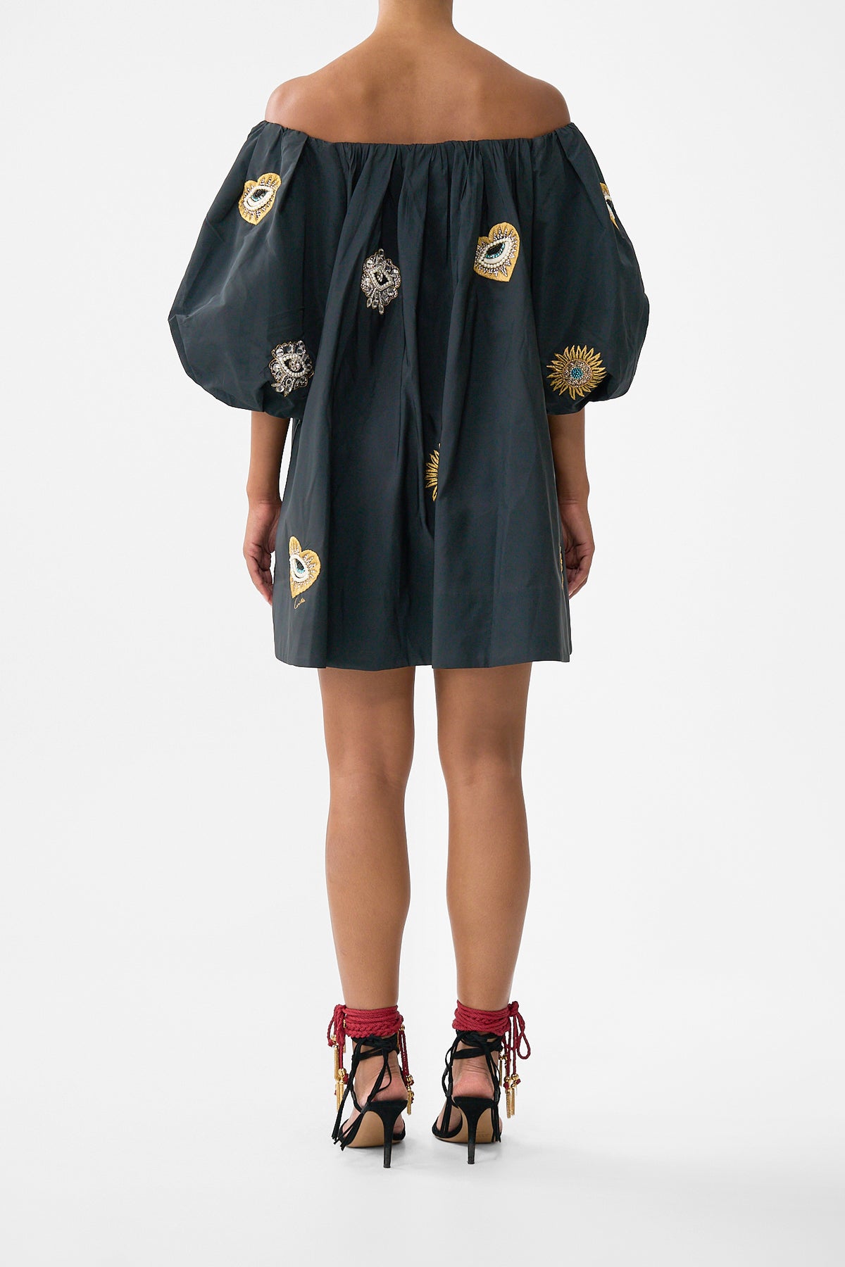 OFF SHOULDER PUFF DRESS AMULETS AND ALCHEMY