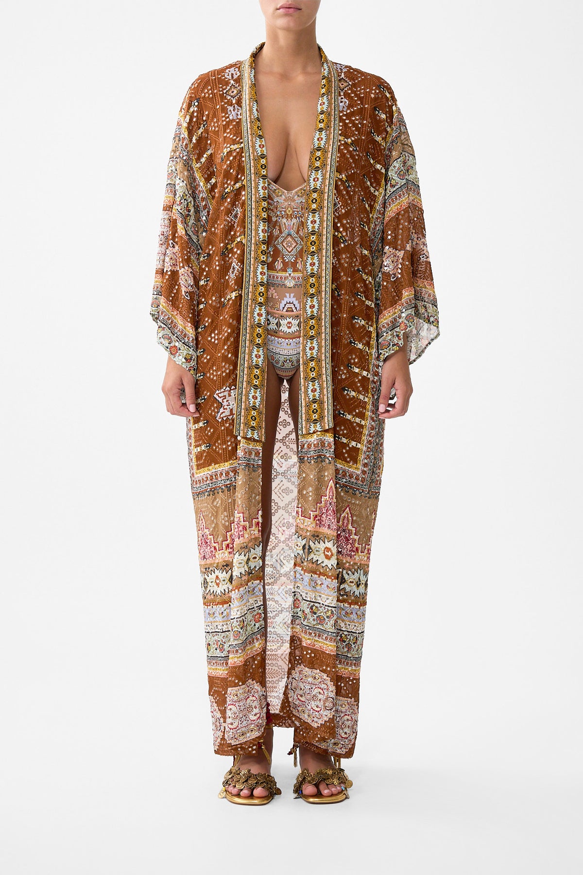 KIMONO LAYER WITH COLLAR FABRIC OF TIME