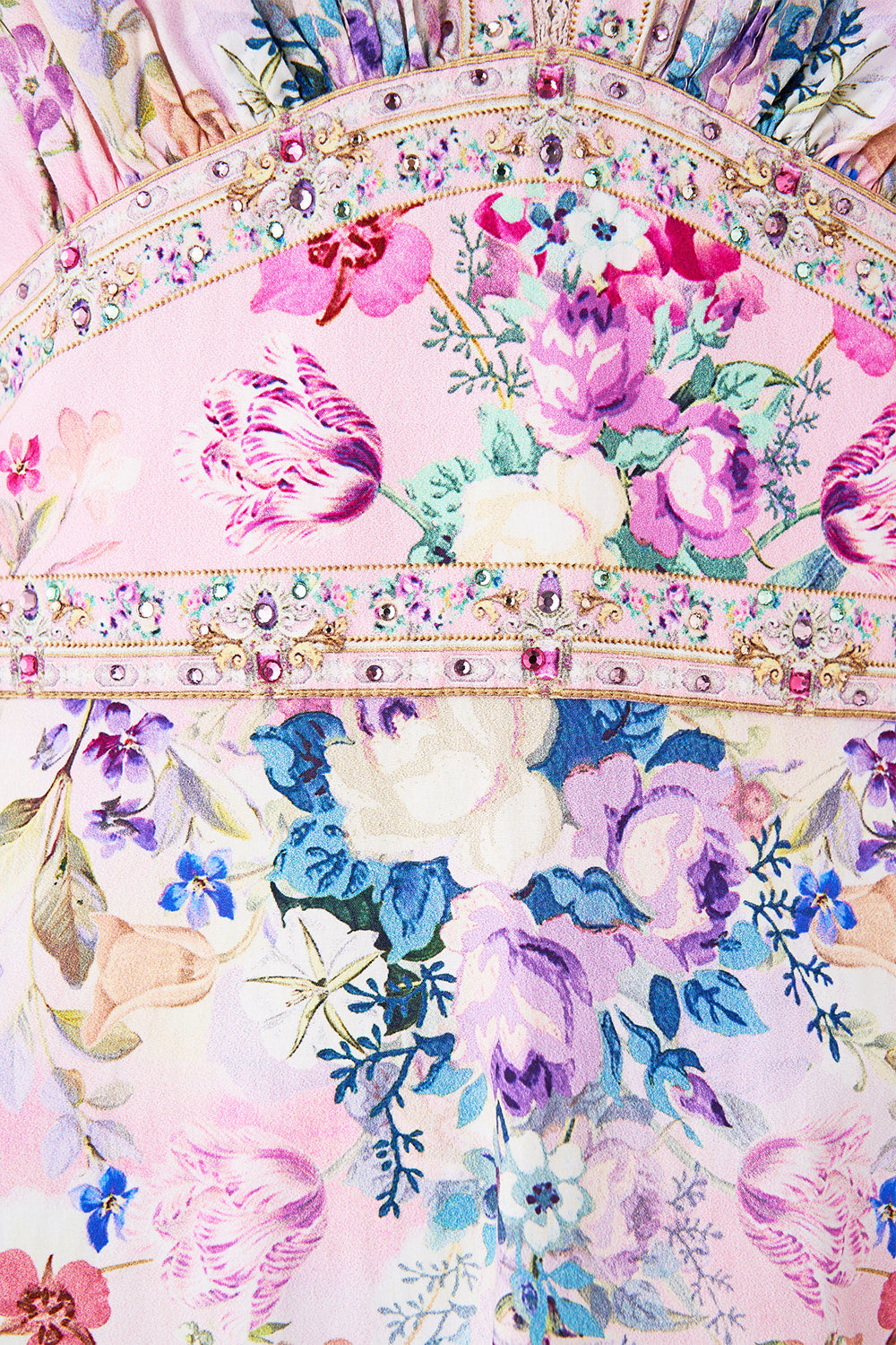 TWO TIERED GATHERED RUFFLE DRESS PALATIAL PASTELS