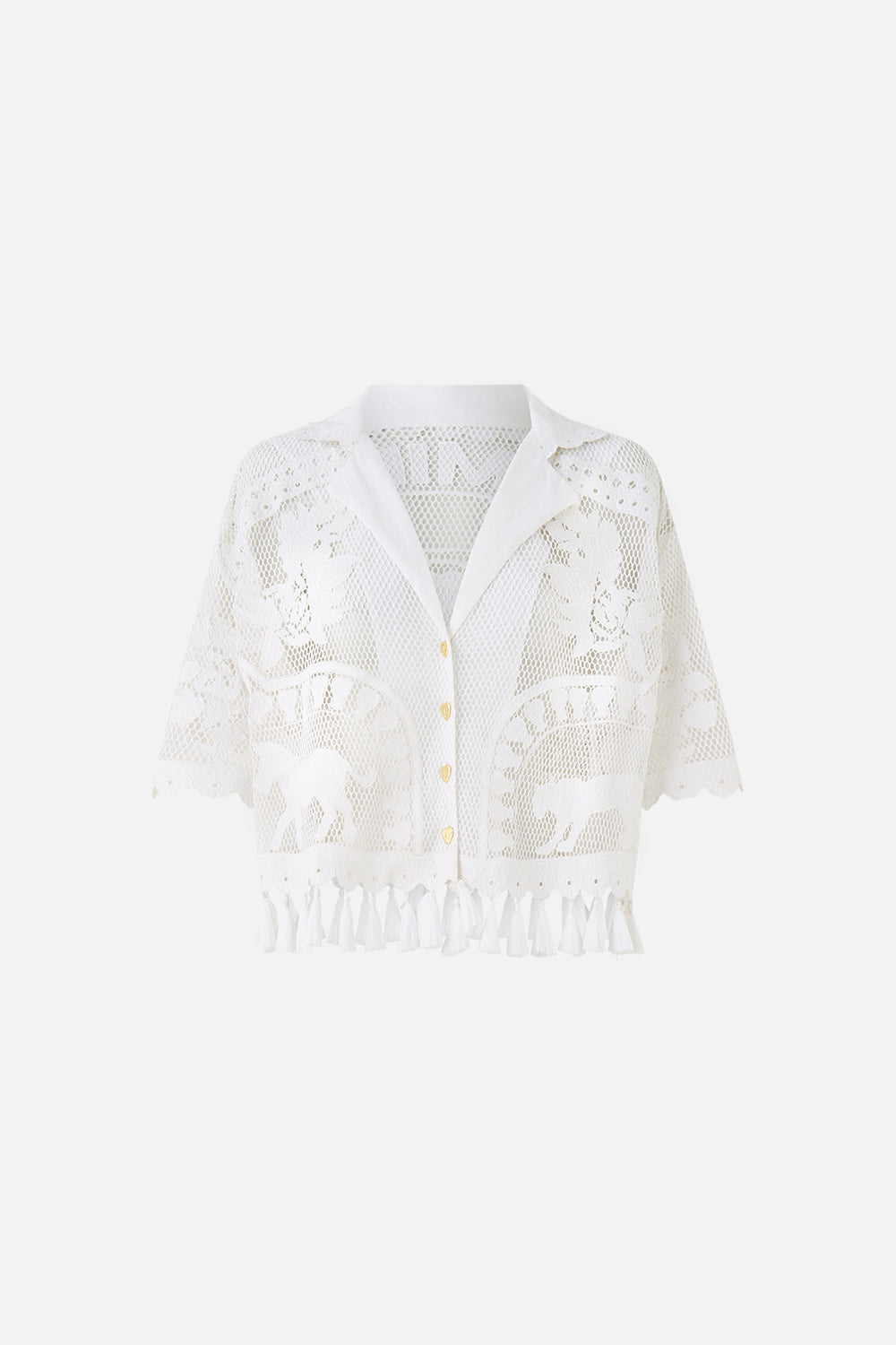 CROPPED COLLAR BLOUSE WITH BUTTON FRONT KAPADOKYA KITSCH