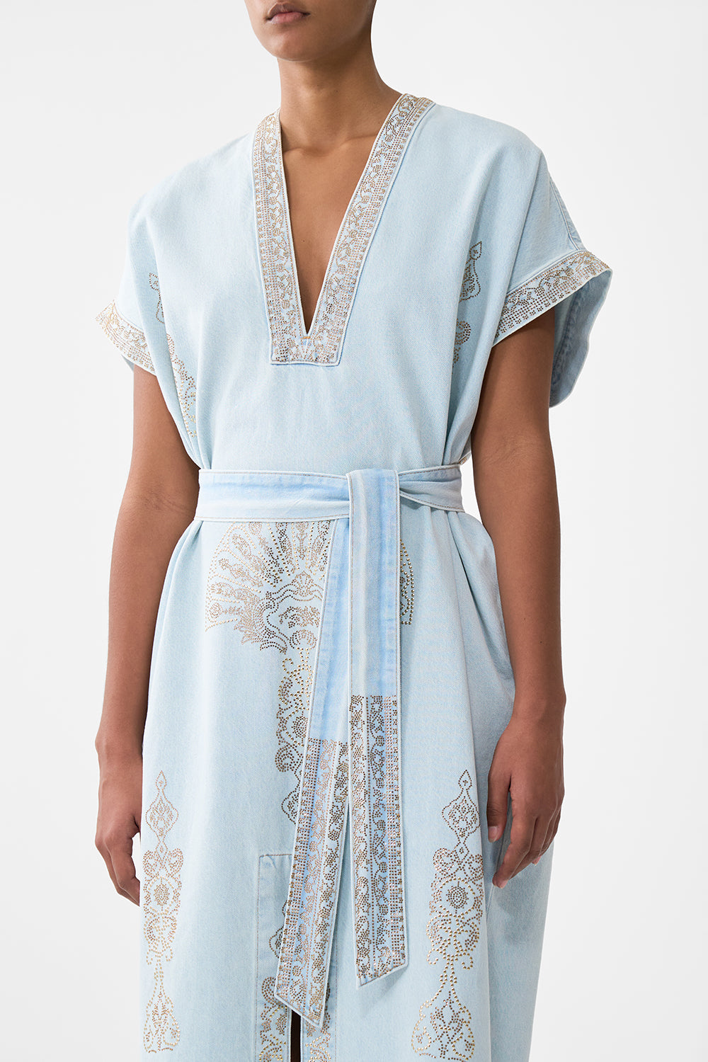 ALIKA ISTANBUL ALCHEMY BELTED KAFTAN DENIM