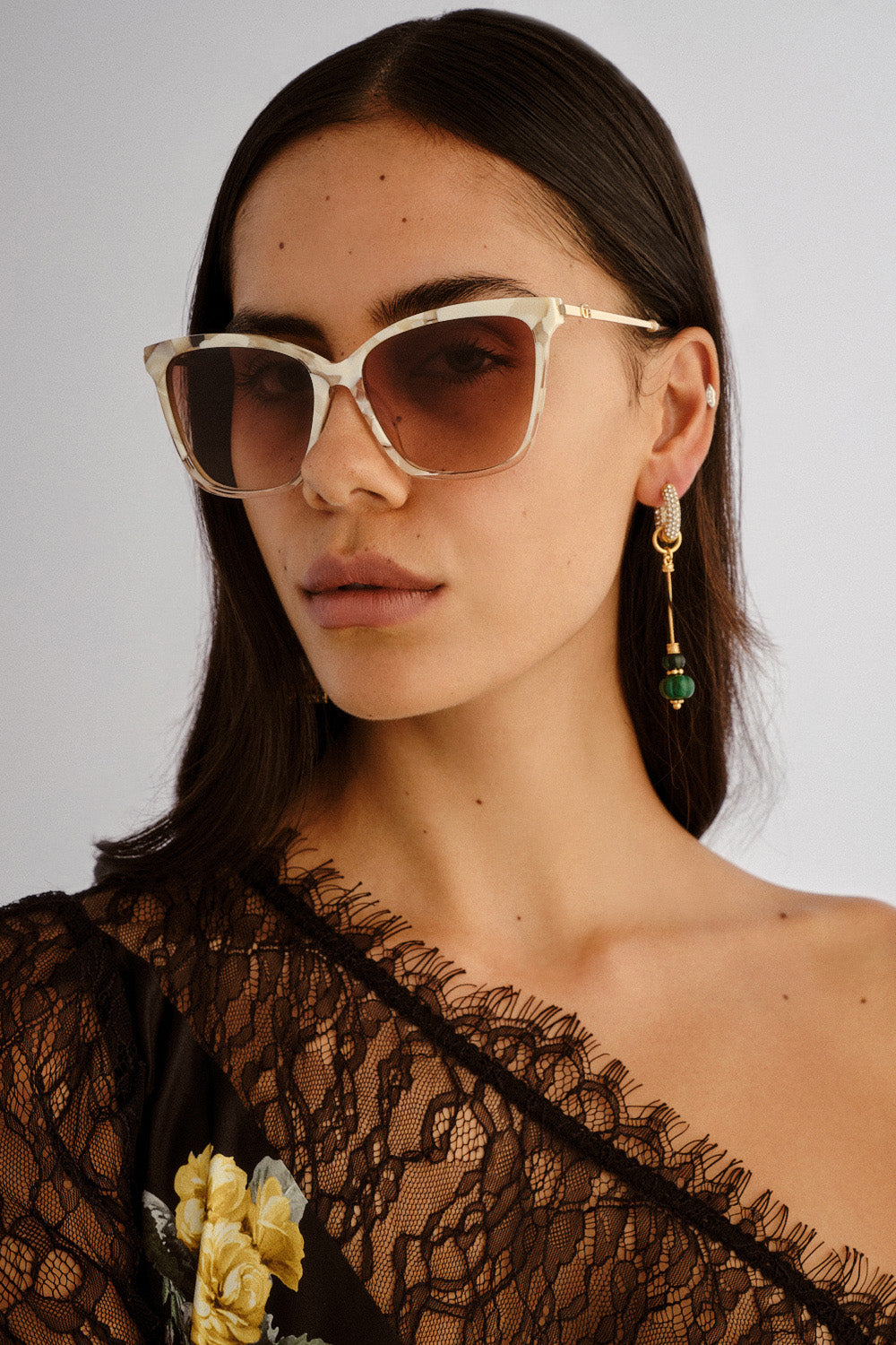 DEEP SEA DIVE SUNGLASSES IVORY MARBLE / LINEN