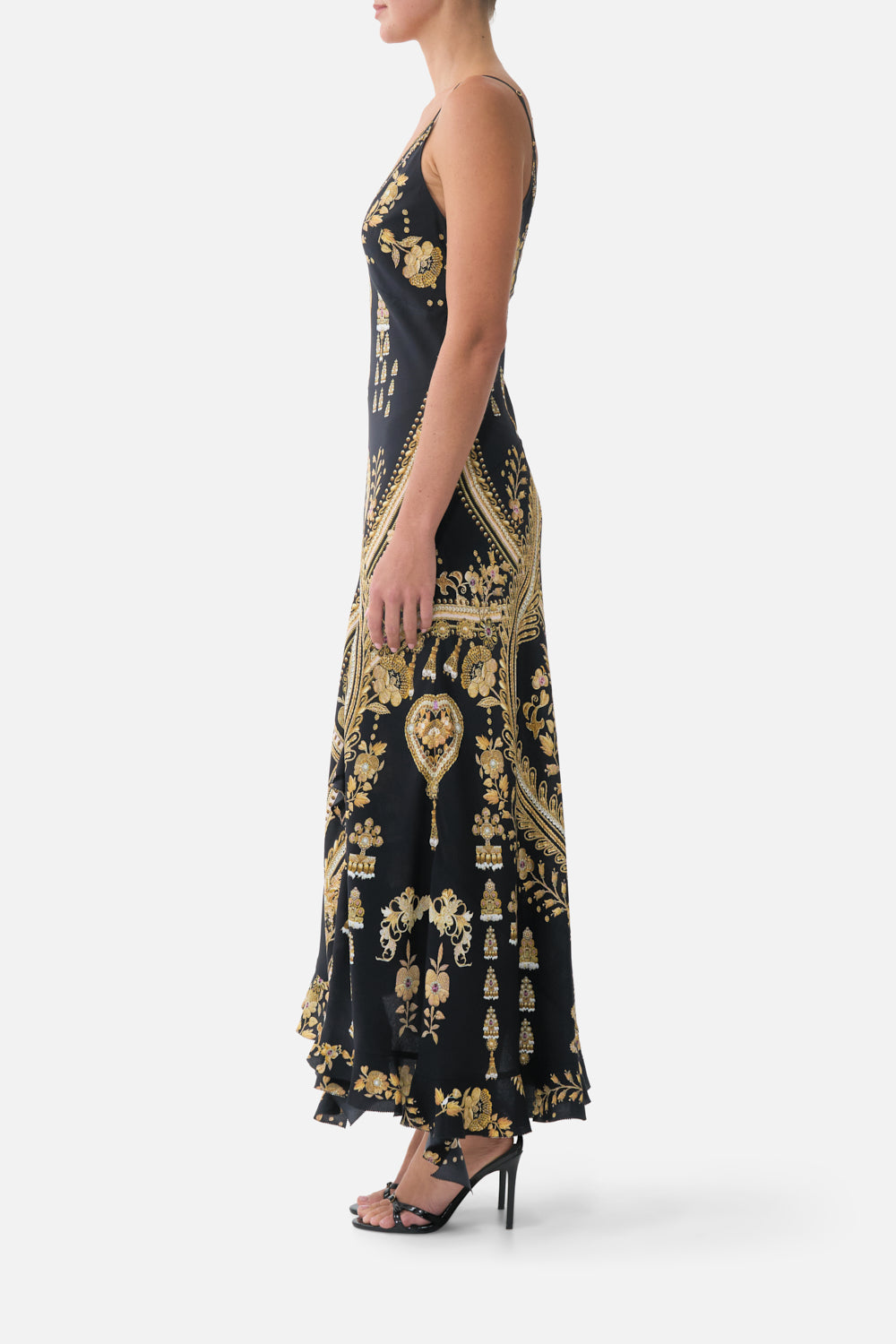 BIAS SLIP DRESS WITH FRILL HEM TAURUS RISING