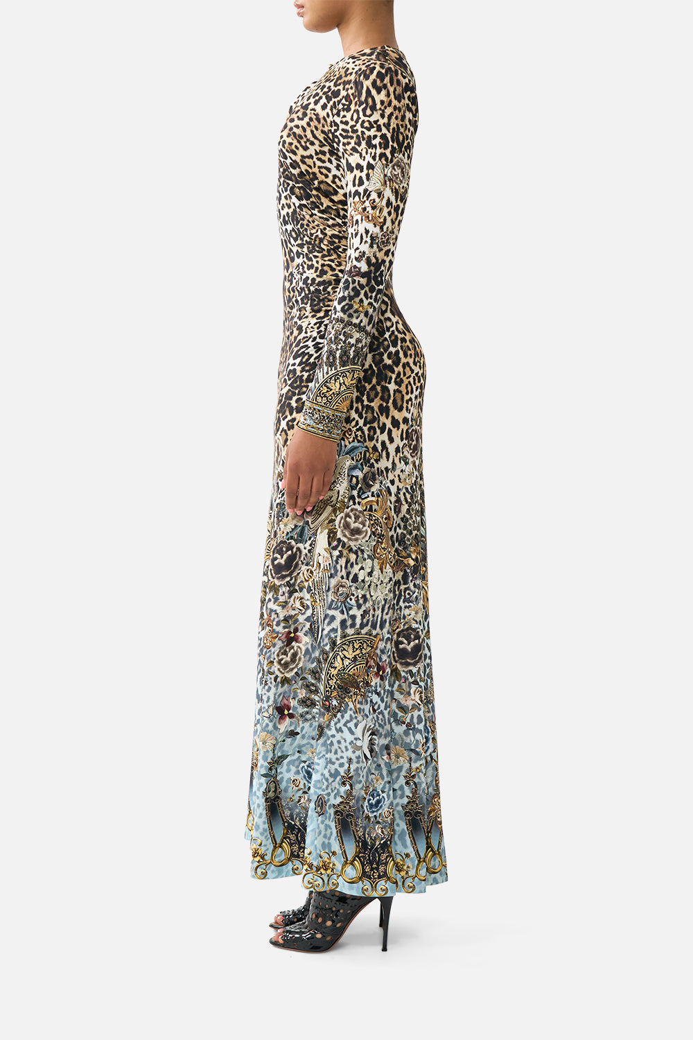 GATHERED JERSEY LONG DRESS FIESTA, SIESTA, REPEAT