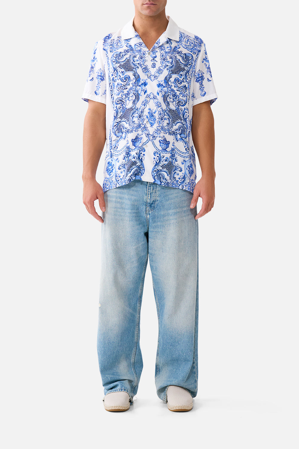 SHORT SLEEVE CAMP COLLARED SHIRT CERAMIC PANORAMIC
