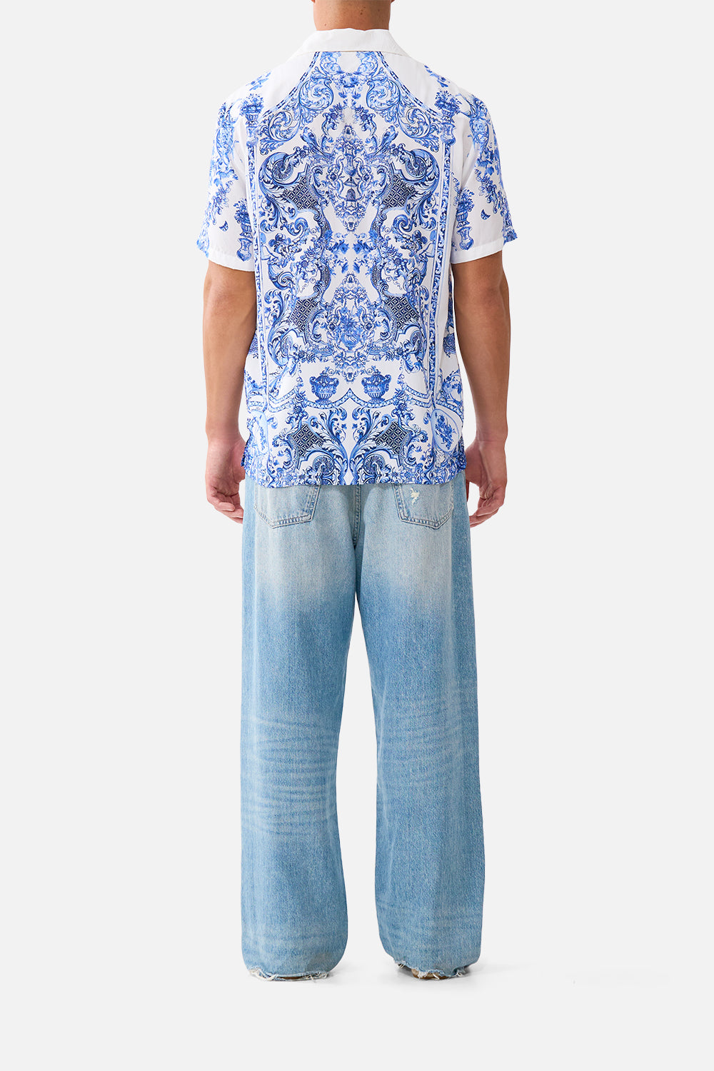 SHORT SLEEVE CAMP COLLARED SHIRT CERAMIC PANORAMIC