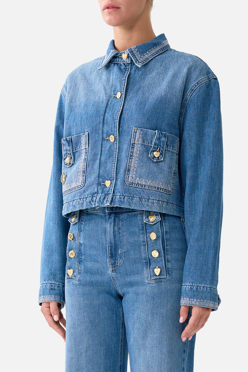 MILLA HUM OF ALHAMBRA CROPPED JACKET DENIM