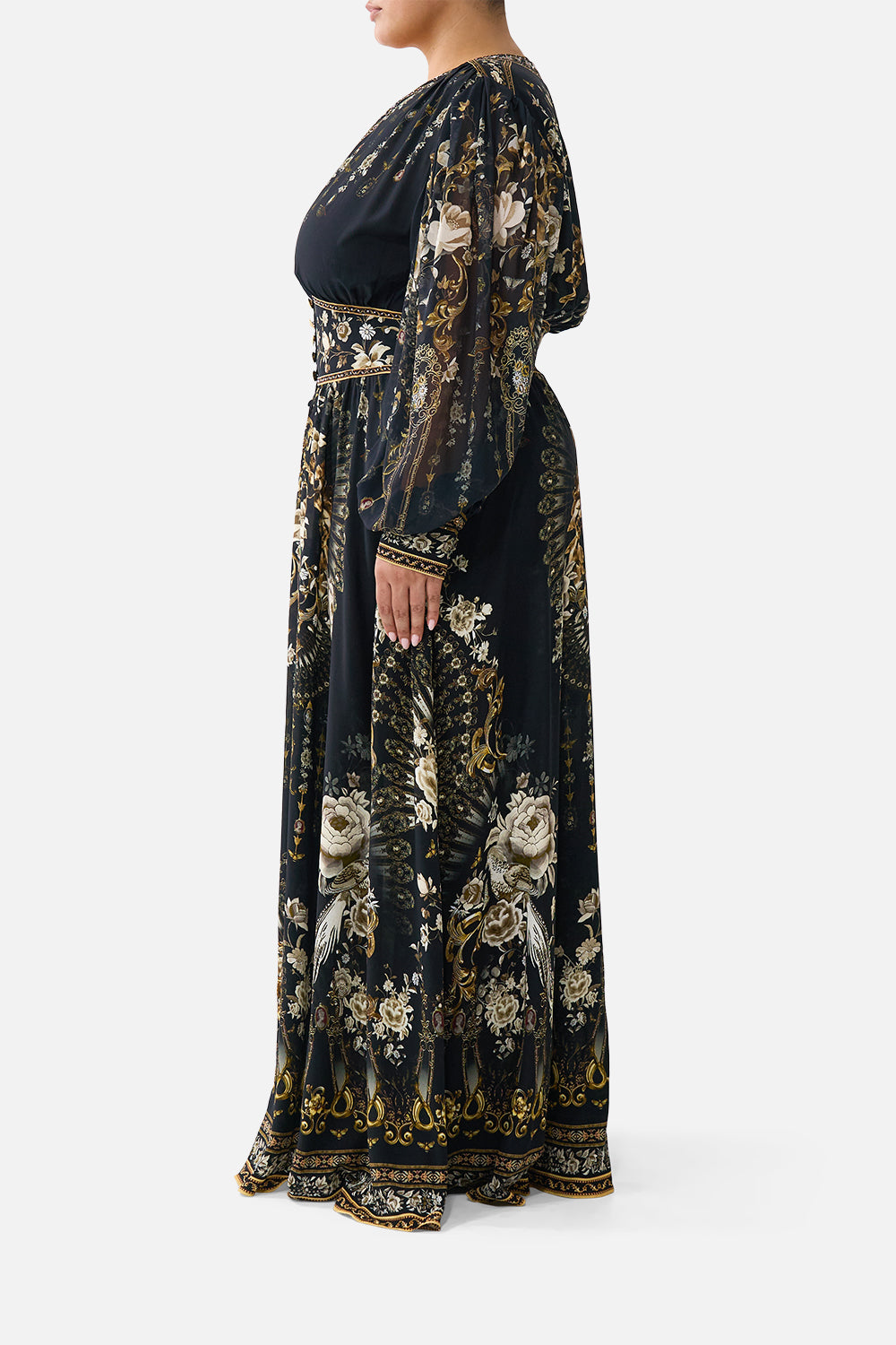 SHAPED WAISTBAND DRESS WITH GATHERED SLEEVES FLAMENCO FOLKLORE